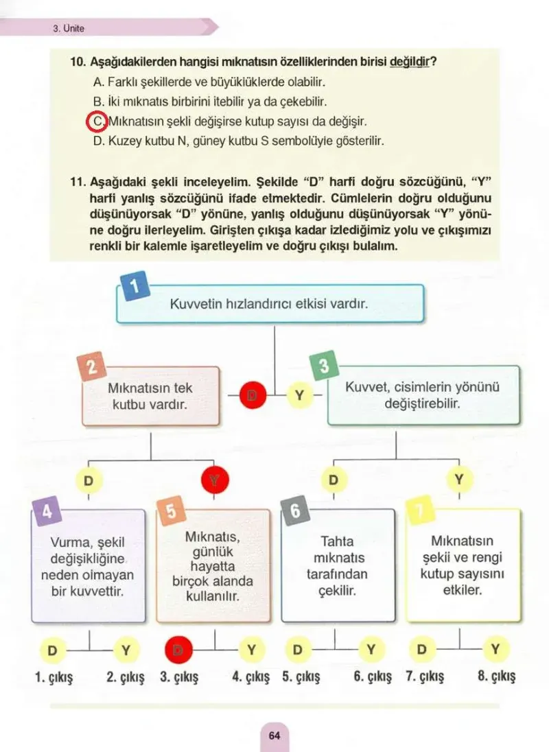 4. Sınıf Fen Bilimleri Ders Kitabı Cevapları Sözcü Yayınları Sayfa 64 Çözüm Görseli