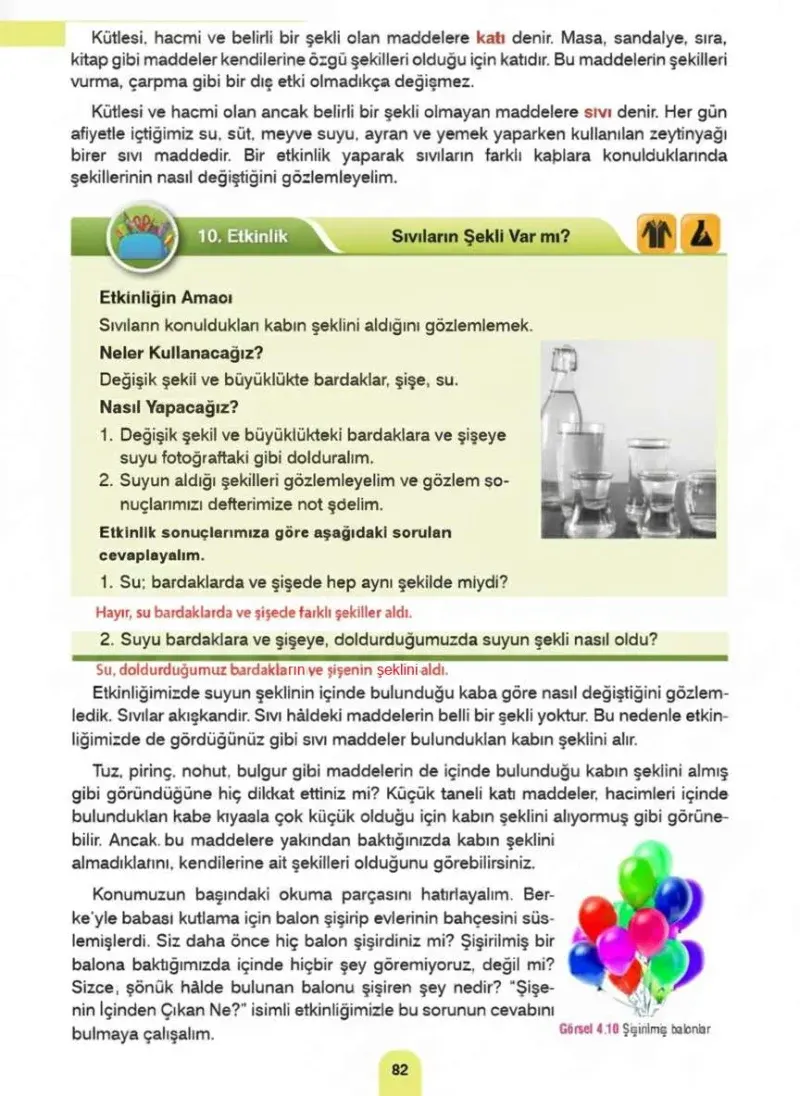 4. Sınıf Fen Bilimleri Ders Kitabı Cevapları Sözcü Yayınları Sayfa 82 Çözüm Görseli