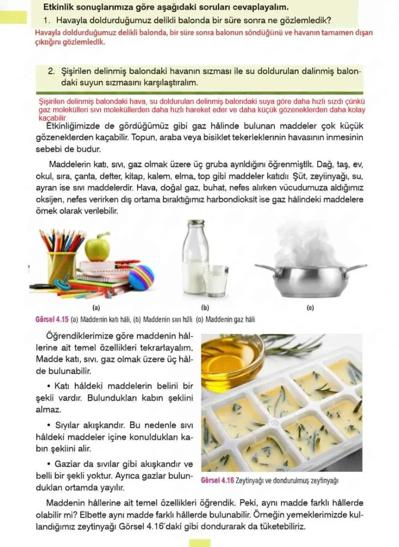 4. Sınıf Fen Bilimleri Ders Kitabı Cevapları Sözcü Yayınları Sayfa 86 Çözüm Görseli