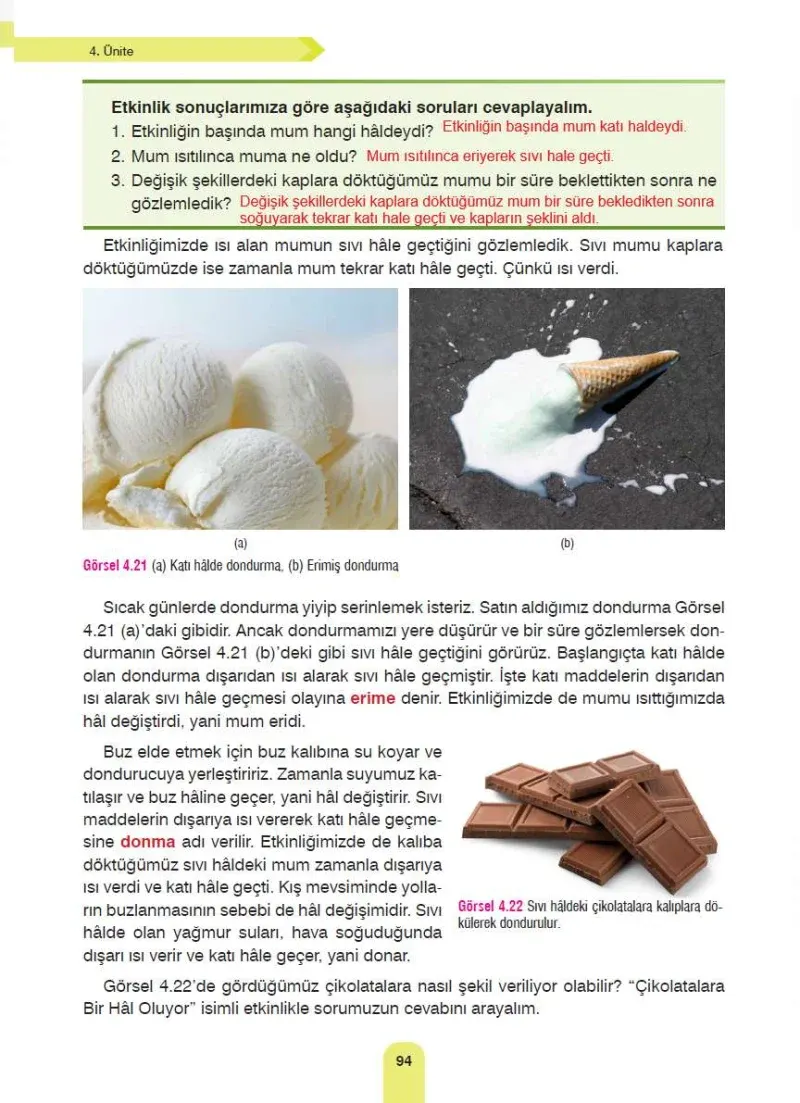 4. Sınıf Fen Bilimleri Ders Kitabı Cevapları Sözcü Yayınları Sayfa 94 Çözüm Görseli