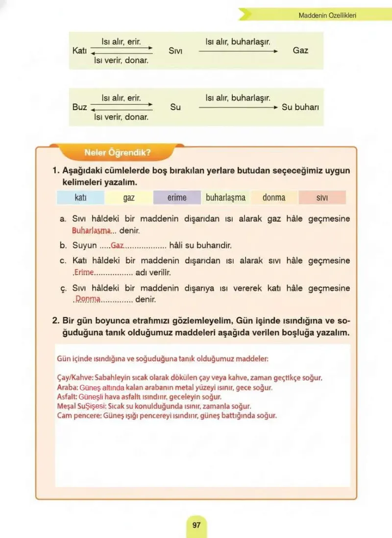 4. Sınıf Fen Bilimleri Ders Kitabı Cevapları Sözcü Yayınları Sayfa 97 Çözüm Görseli