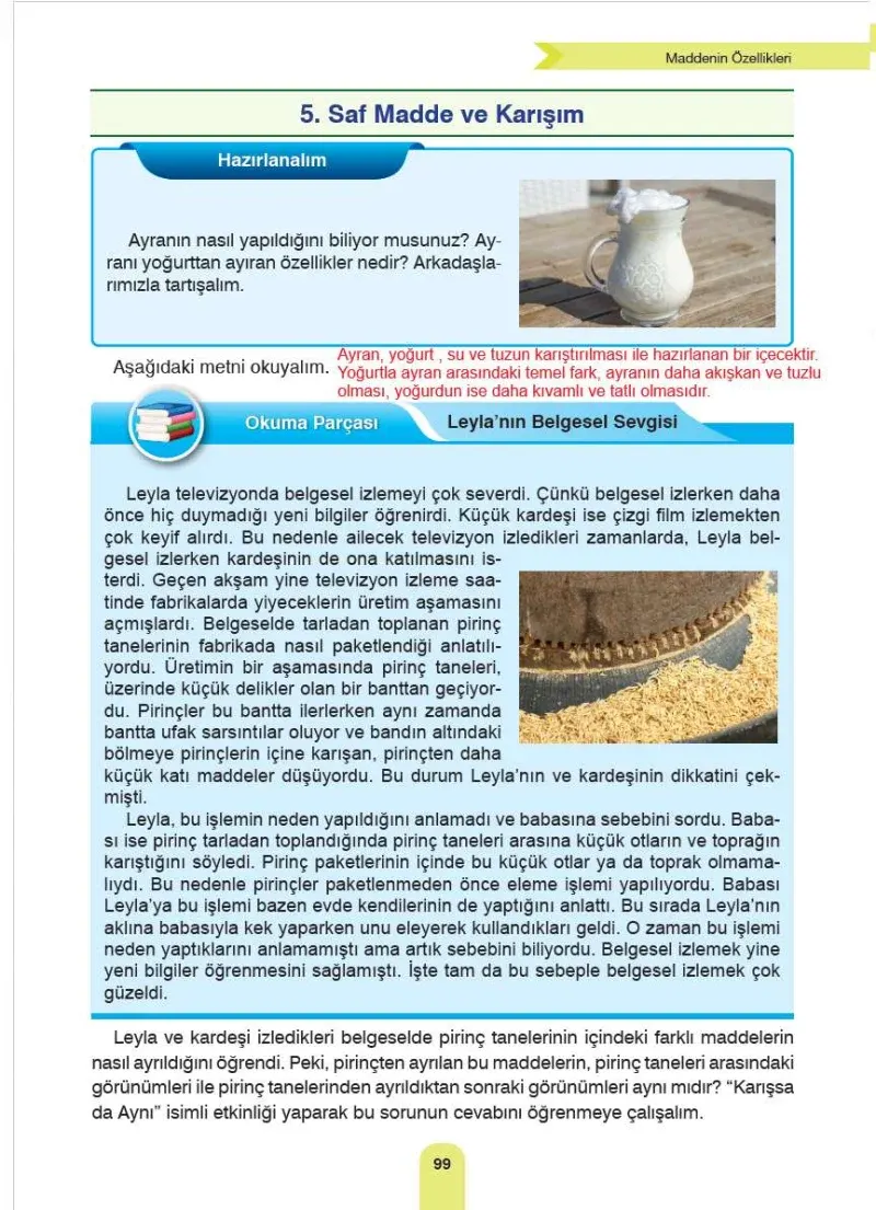 4. Sınıf Fen Bilimleri Ders Kitabı Cevapları Sözcü Yayınları Sayfa 99 Çözüm Görseli