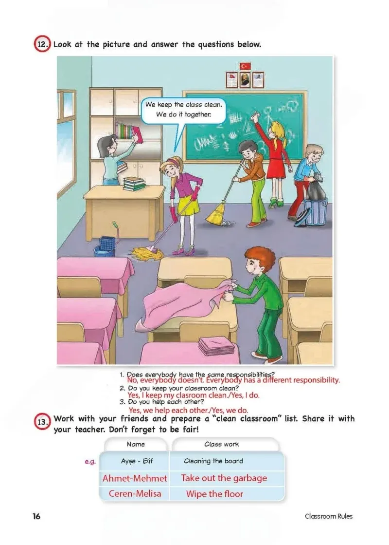 4. Sınıf İngilizce Ders Kitabı Cevapları Cem Yayınları Sayfa 16 Çözüm Görseli