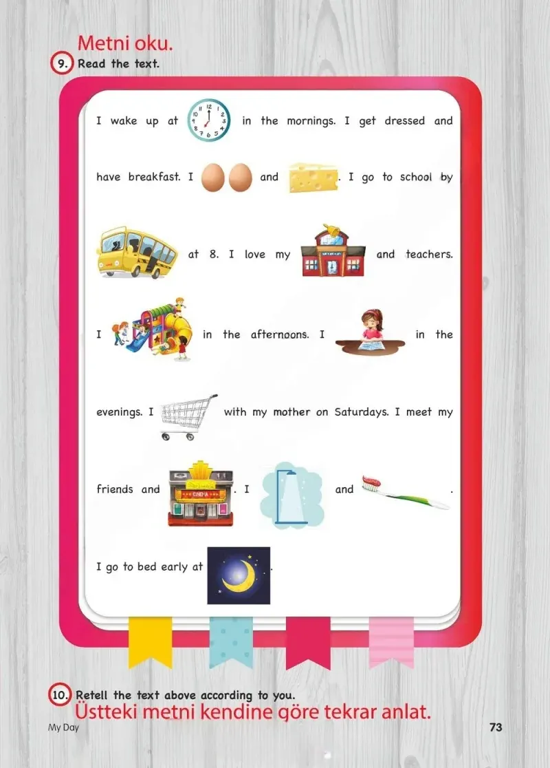 4. Sınıf İngilizce Ders Kitabı Cevapları Cem Yayınları Sayfa 73 Çözüm Görseli