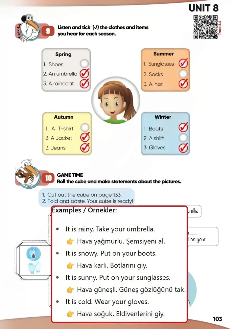 4. Sınıf İngilizce Ders Kitabı Cevapları Meb Yayınları Sayfa 103 Çözüm Görseli