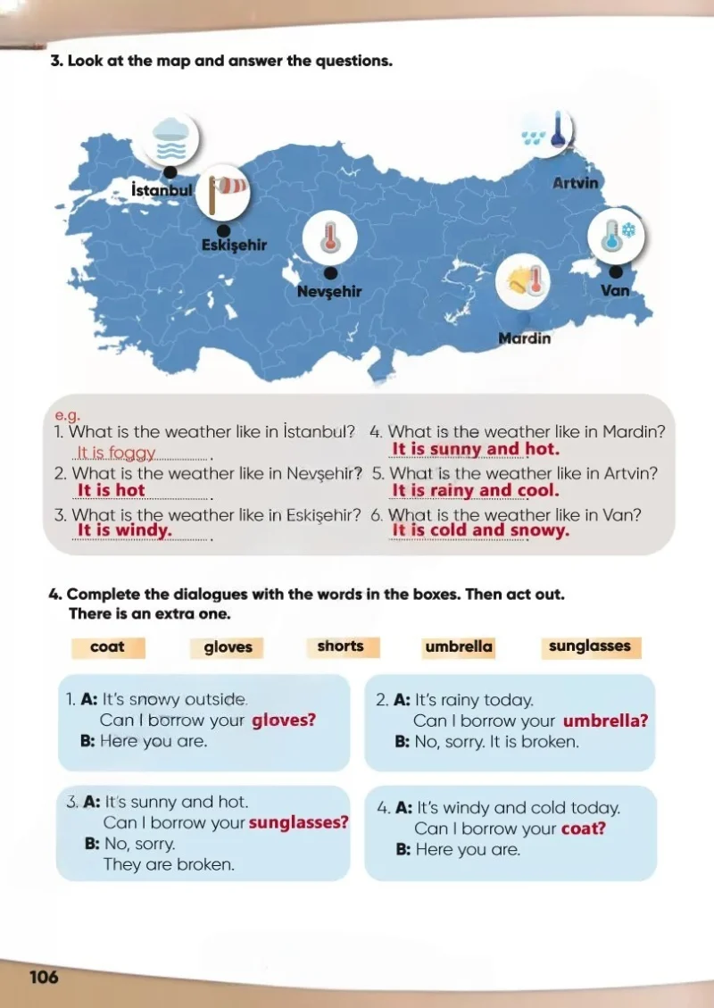 4. Sınıf İngilizce Ders Kitabı Cevapları Meb Yayınları Sayfa 106 Çözüm Görseli