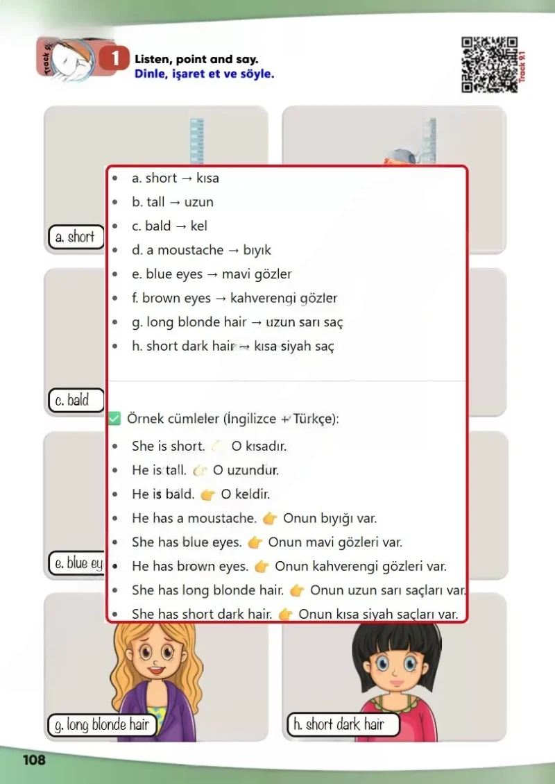 4. Sınıf İngilizce Ders Kitabı Cevapları Meb Yayınları Sayfa 108 Çözüm Görseli