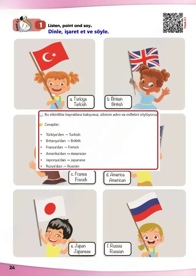 4. Sınıf İngilizce Ders Kitabı Cevapları Meb Yayınları Sayfa 24 Çözüm Görseli
