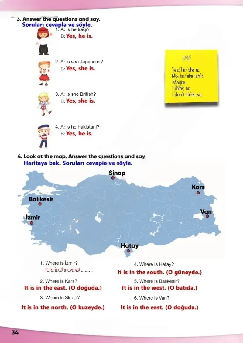 4. Sınıf İngilizce Ders Kitabı Cevapları Meb Yayınları Sayfa 34 Çözüm Görseli