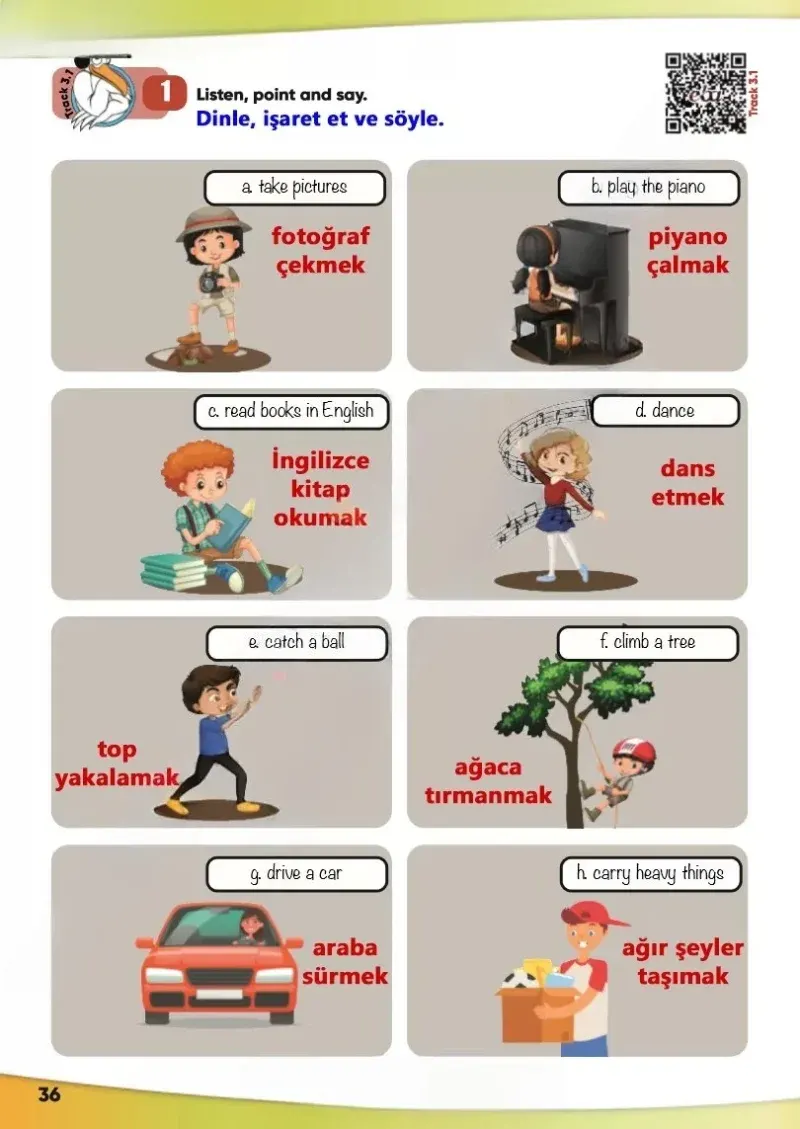 4. Sınıf İngilizce Ders Kitabı Cevapları Meb Yayınları Sayfa 36 Çözüm Görseli