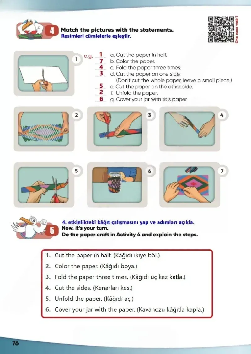 4. Sınıf İngilizce Ders Kitabı Cevapları Meb Yayınları Sayfa 76 Çözüm Görseli