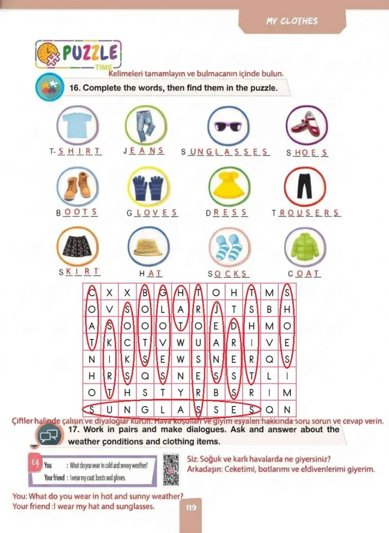 4. Sınıf İngilizce Ders Kitabı Cevapları Pasifik Yayınları Sayfa 119 Çözüm Görseli