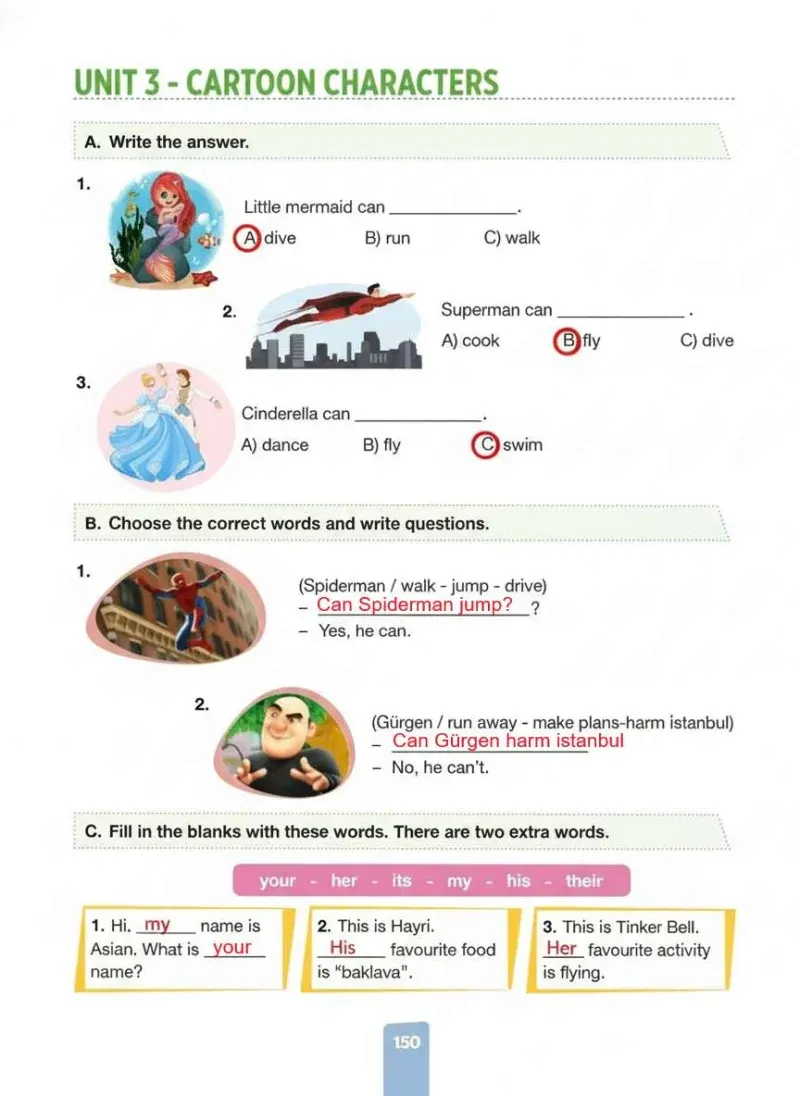 4. Sınıf İngilizce Ders Kitabı Cevapları Pasifik Yayınları Sayfa 150 Çözüm Görseli