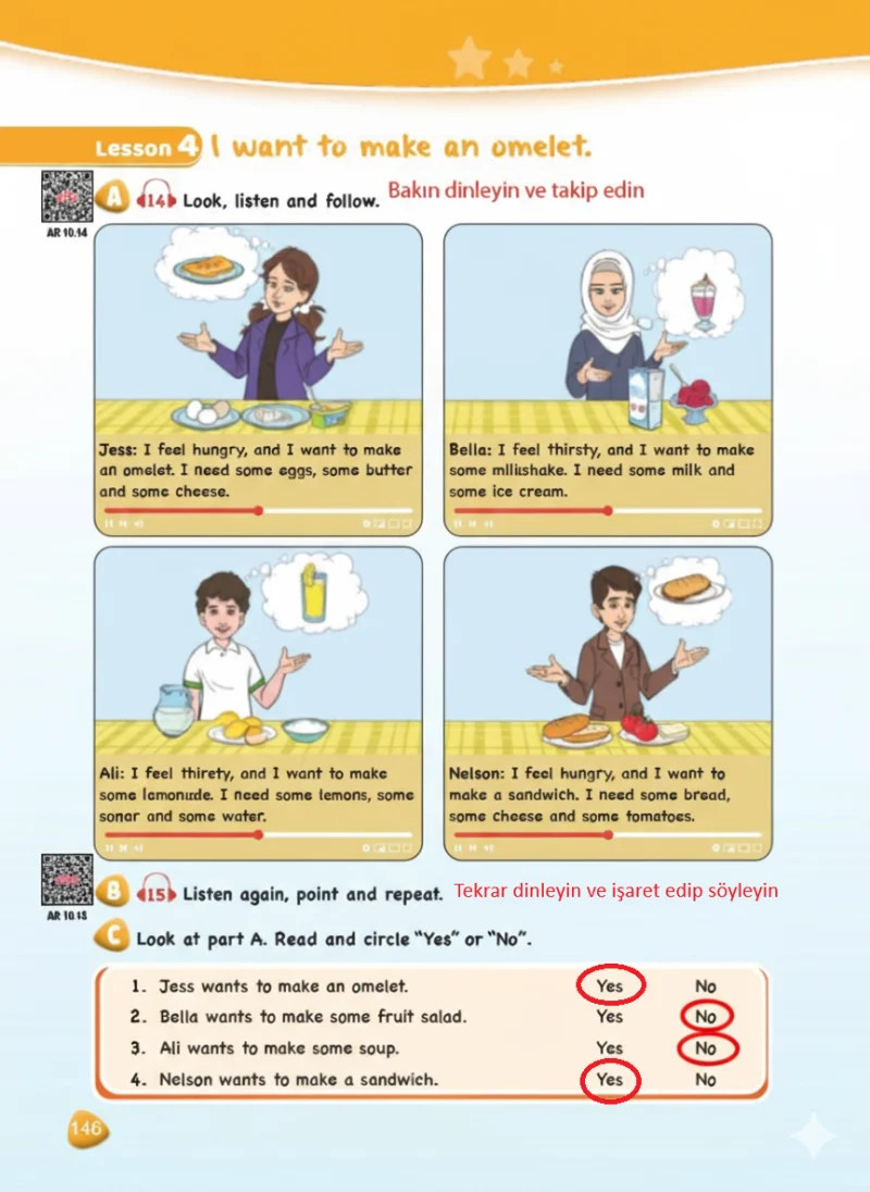 4. Sınıf İngilizce Ders Kitabı Cevapları SDR Dİkey Yayınları Sayfa 146 Çözüm Görseli