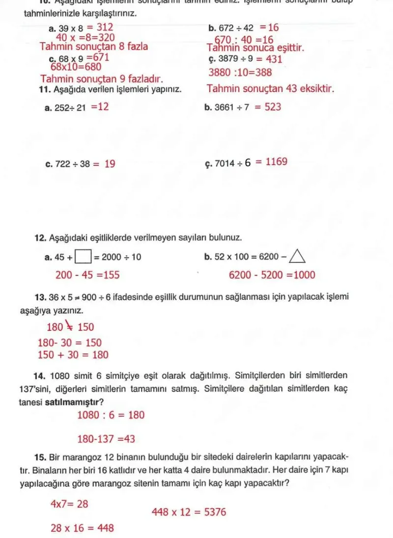 4. Sınıf Matematik Ders Kitabı Cevapları Ada Yayınları Sayfa 108 Çözüm Görseli