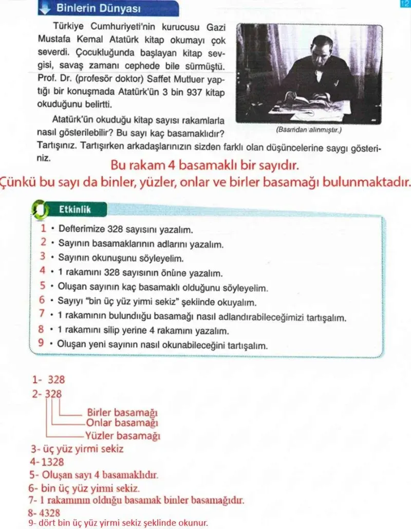 4. Sınıf Matematik Ders Kitabı Cevapları Ada Yayınları Sayfa 12 Çözüm Görseli