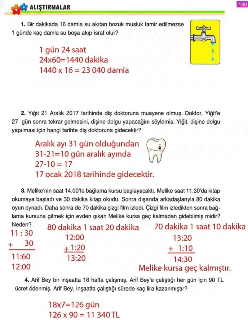 4. Sınıf Matematik Ders Kitabı Cevapları Ada Yayınları Sayfa 146 Çözüm Görseli