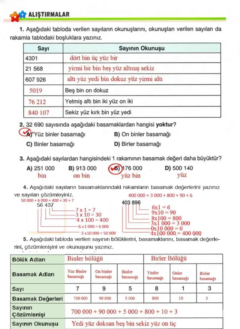 4. Sınıf Matematik Ders Kitabı Cevapları Ada Yayınları Sayfa 16 Çözüm Görseli