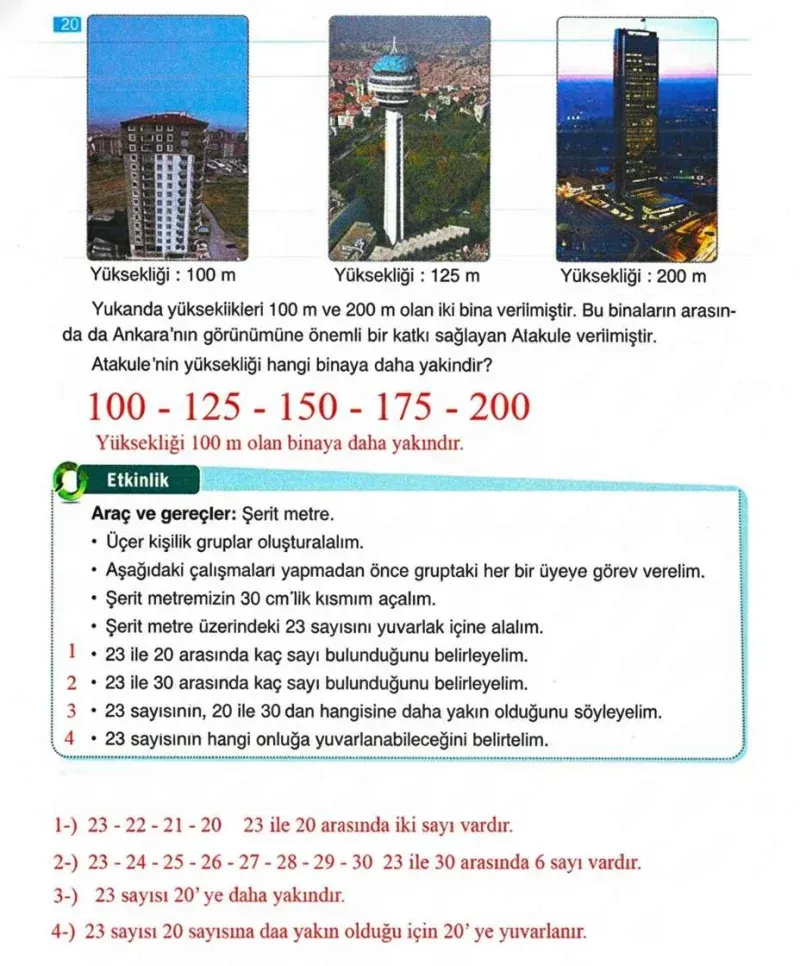4. Sınıf Matematik Ders Kitabı Cevapları Ada Yayınları Sayfa 20 Çözüm Görseli
