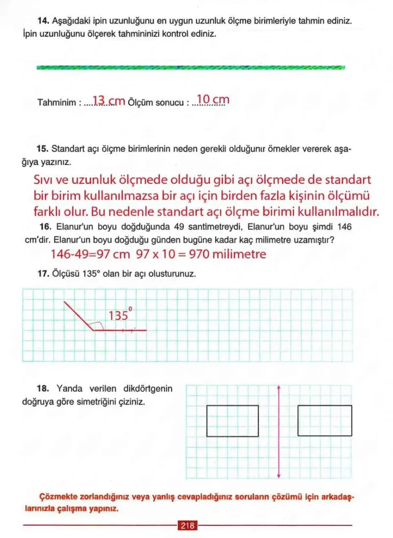 4. Sınıf Matematik Ders Kitabı Cevapları Ada Yayınları Sayfa 218 Çözüm Görseli