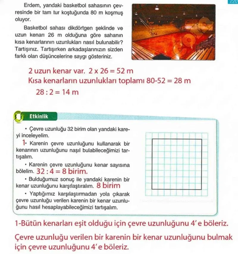 4. Sınıf Matematik Ders Kitabı Cevapları Ada Yayınları Sayfa 220 Çözüm Görseli
