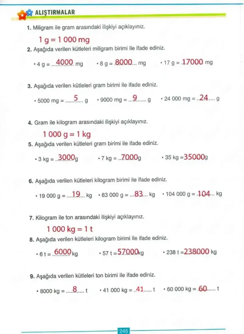 4. Sınıf Matematik Ders Kitabı Cevapları Ada Yayınları Sayfa 245 Çözüm Görseli