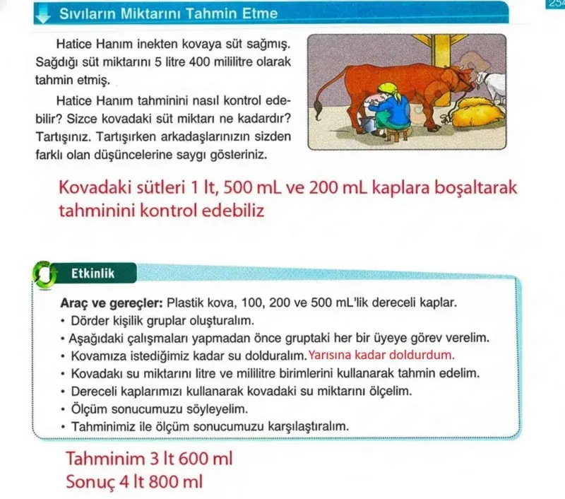 4. Sınıf Matematik Ders Kitabı Cevapları Ada Yayınları Sayfa 254 Çözüm Görseli