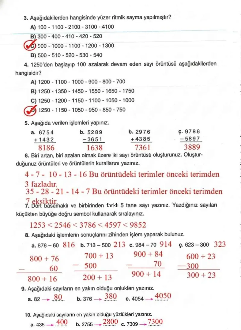 4. Sınıf Matematik Ders Kitabı Cevapları Ada Yayınları Sayfa 36 Çözüm Görseli
