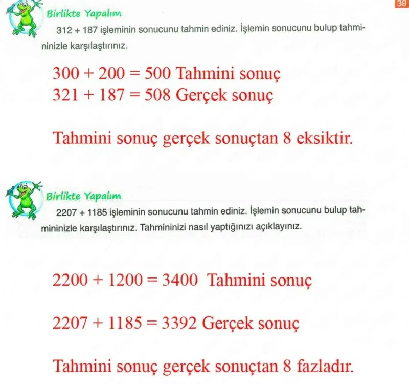 4. Sınıf Matematik Ders Kitabı Cevapları Ada Yayınları Sayfa 39 Çözüm Görseli