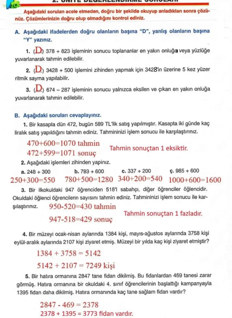 4. Sınıf Matematik Ders Kitabı Cevapları Ada Yayınları Sayfa 54 Çözüm Görseli