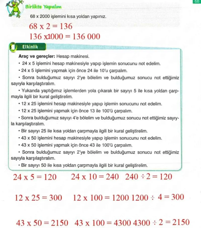 4. Sınıf Matematik Ders Kitabı Cevapları Ada Yayınları Sayfa 68 Çözüm Görseli