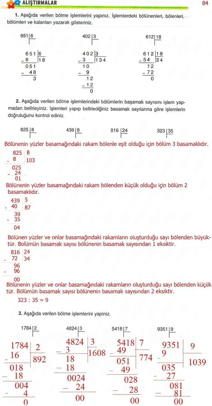 4. Sınıf Matematik Ders Kitabı Cevapları Ada Yayınları Sayfa 84 Çözüm Görseli