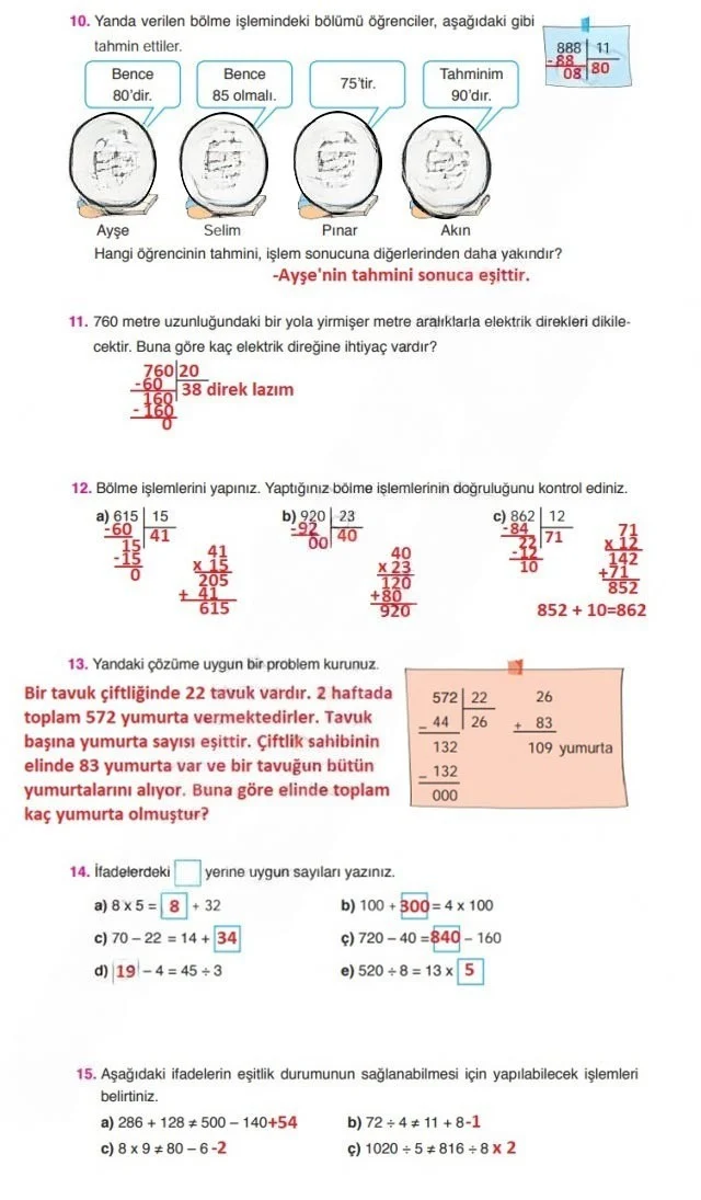 4. Sınıf Matematik Ders Kitabı Cevapları Ata Yayınları Sayfa 120 Çözüm Görseli