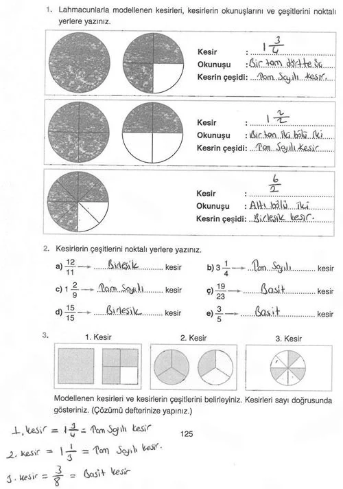 4. Sınıf Matematik Ders Kitabı Cevapları Ata Yayınları Sayfa 125 Çözüm Görseli