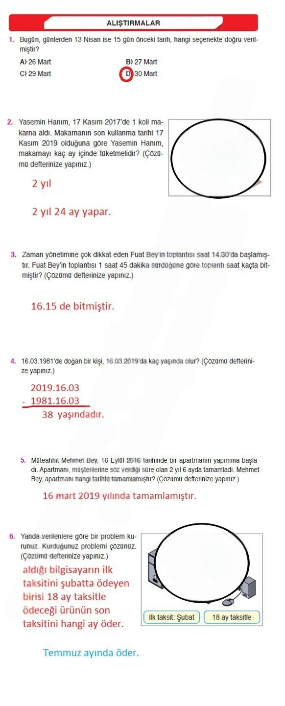 4. Sınıf Matematik Ders Kitabı Cevapları Ata Yayınları Sayfa 159 Çözüm Görseli