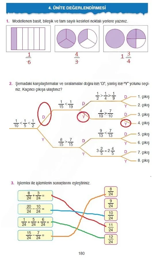 4. Sınıf Matematik Ders Kitabı Cevapları Ata Yayınları Sayfa 180 Çözüm Görseli