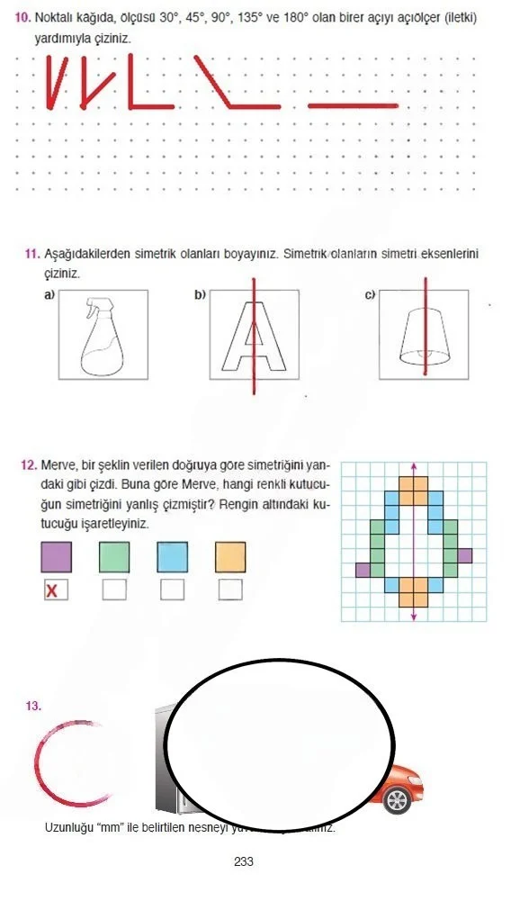 4. Sınıf Matematik Ders Kitabı Cevapları Ata Yayınları Sayfa 233 Çözüm Görseli