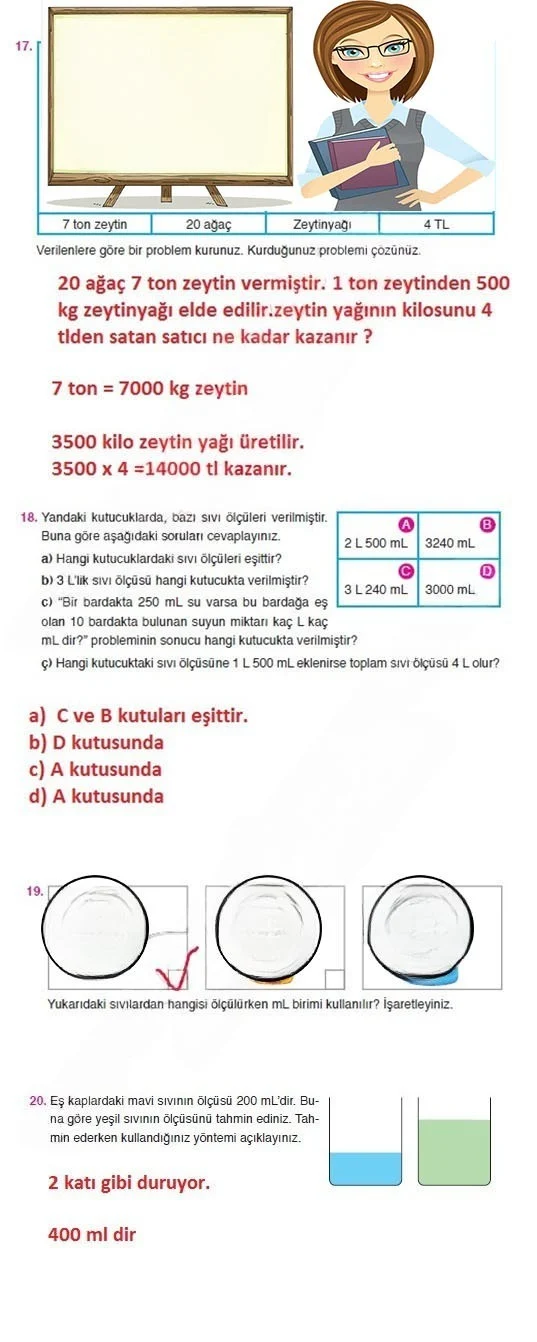 4. Sınıf Matematik Ders Kitabı Cevapları Ata Yayınları Sayfa 285 Çözüm Görseli