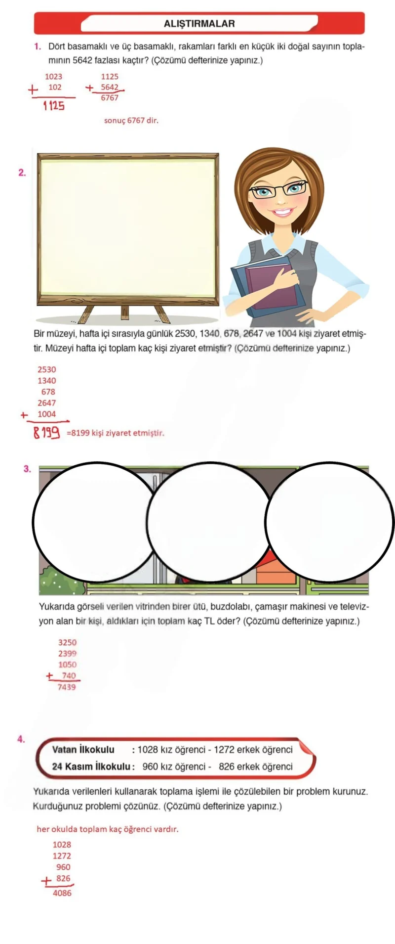 4. Sınıf Matematik Ders Kitabı Cevapları Ata Yayınları Sayfa 61 Çözüm Görseli