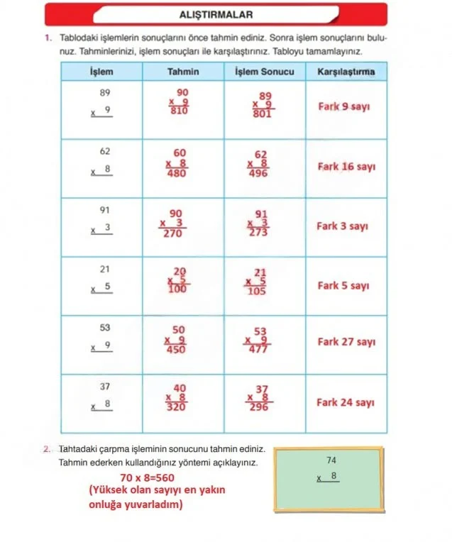 4. Sınıf Matematik Ders Kitabı Cevapları Ata Yayınları Sayfa 86 Çözüm Görseli