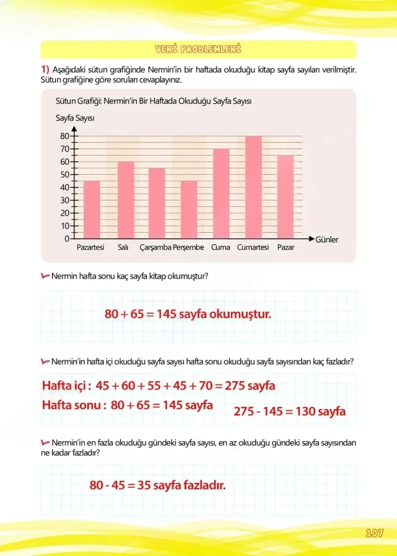 4. Sınıf Matematik Ders Kitabı Cevapları Meb Yayınları Çalışma Kitabı 1 Sayfa 107 Çözüm Görseli