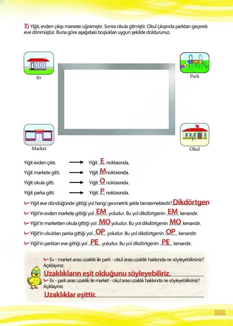4. Sınıf Matematik Ders Kitabı Cevapları Meb Yayınları Çalışma Kitabı 1 Sayfa 111 Çözüm Görseli