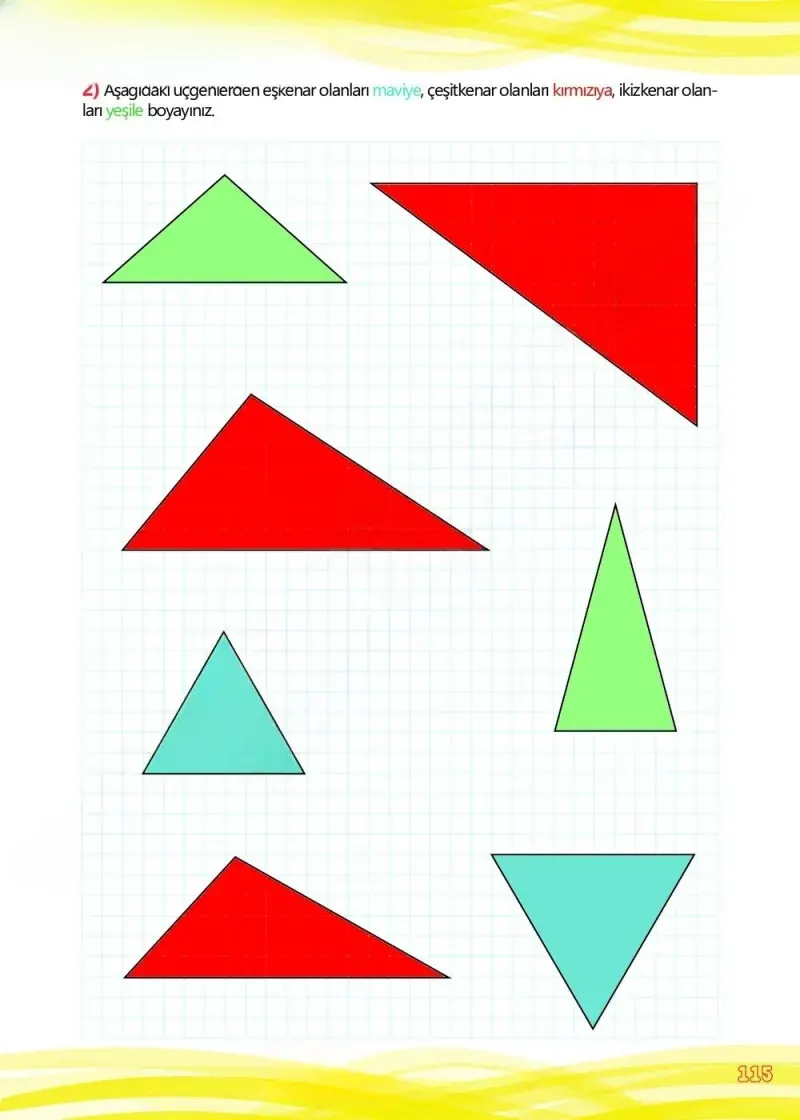 4. Sınıf Matematik Ders Kitabı Cevapları Meb Yayınları Çalışma Kitabı 1 Sayfa 115 Çözüm Görseli