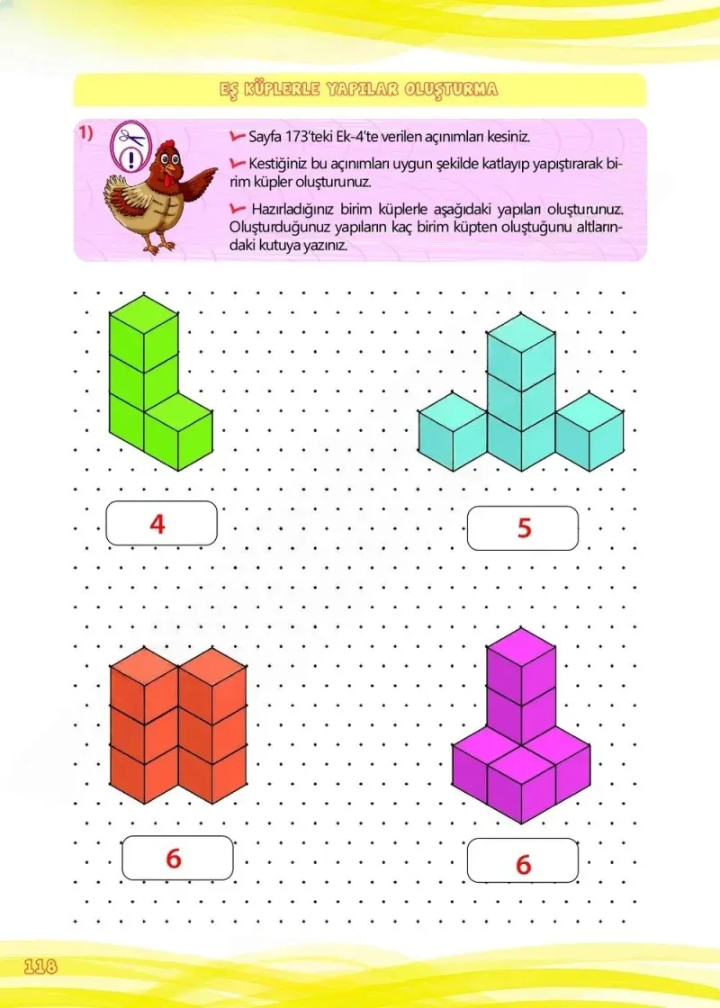 4. Sınıf Matematik Ders Kitabı Cevapları Meb Yayınları Çalışma Kitabı 1 Sayfa 118 Çözüm Görseli