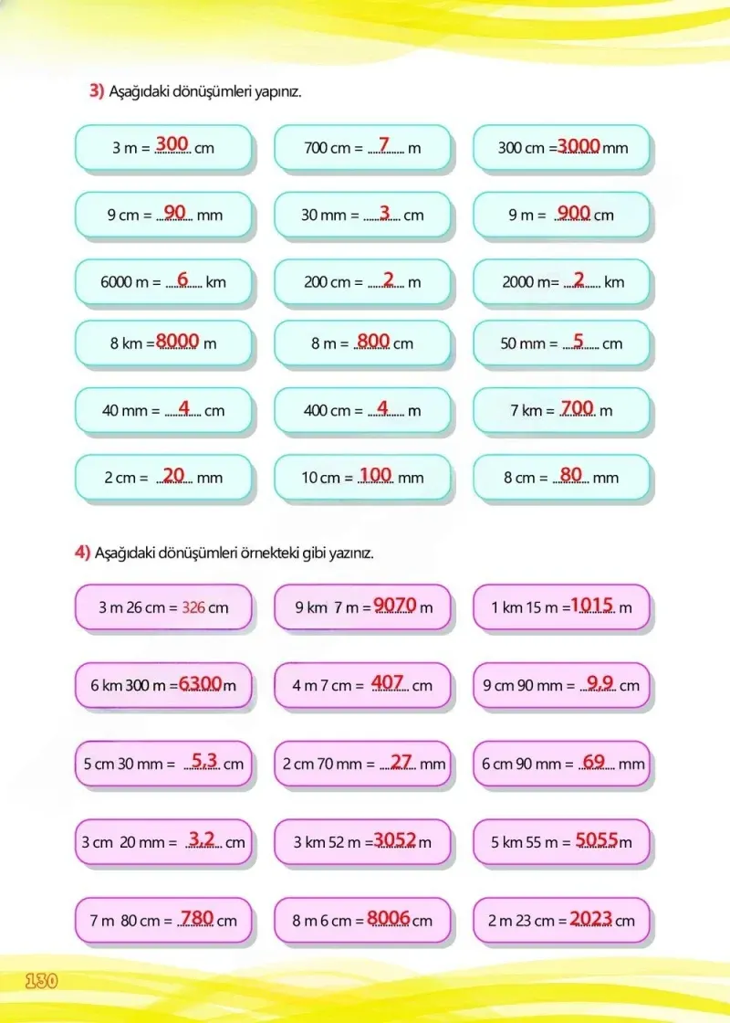 4. Sınıf Matematik Ders Kitabı Cevapları Meb Yayınları Çalışma Kitabı 1 Sayfa 130 Çözüm Görseli