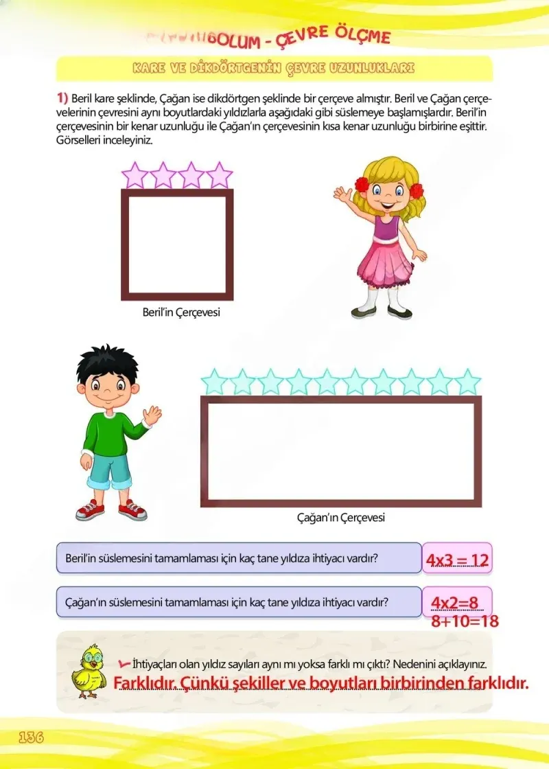 4. Sınıf Matematik Ders Kitabı Cevapları Meb Yayınları Çalışma Kitabı 1 Sayfa 136 Çözüm Görseli
