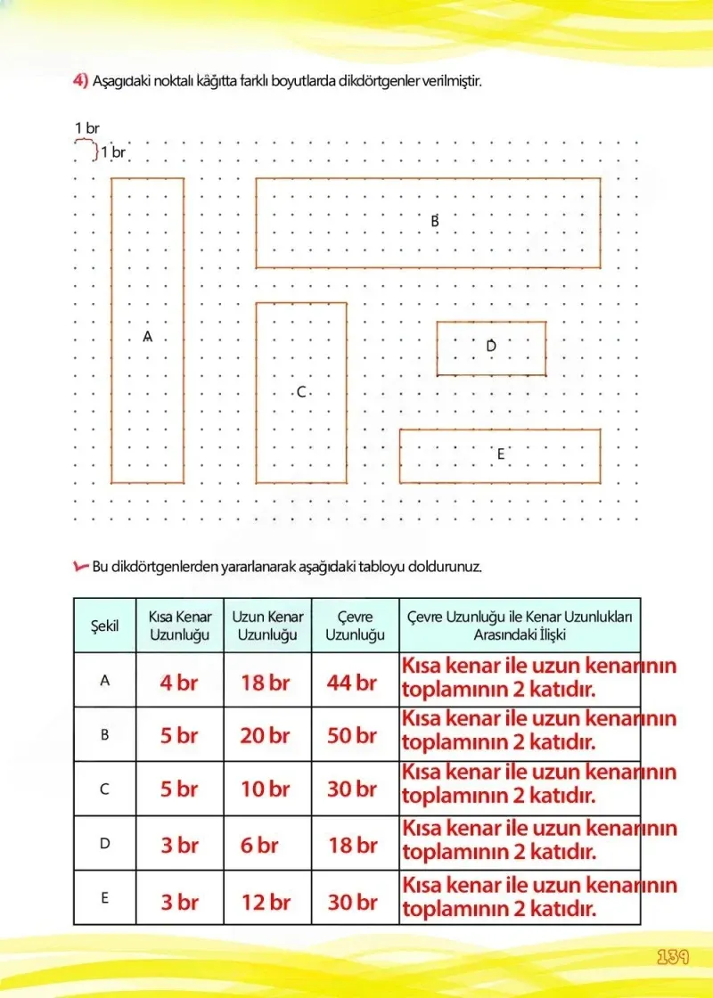 4. Sınıf Matematik Ders Kitabı Cevapları Meb Yayınları Çalışma Kitabı 1 Sayfa 139 Çözüm Görseli