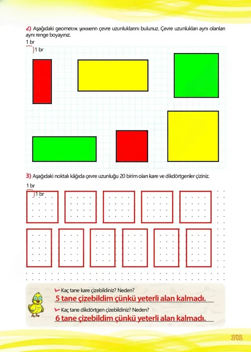 4. Sınıf Matematik Ders Kitabı Cevapları Meb Yayınları Çalışma Kitabı 1 Sayfa 141 Çözüm Görseli