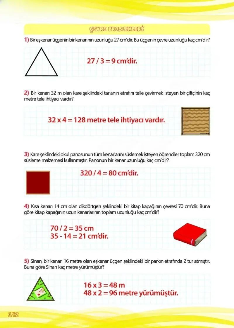 4. Sınıf Matematik Ders Kitabı Cevapları Meb Yayınları Çalışma Kitabı 1 Sayfa 142 Çözüm Görseli