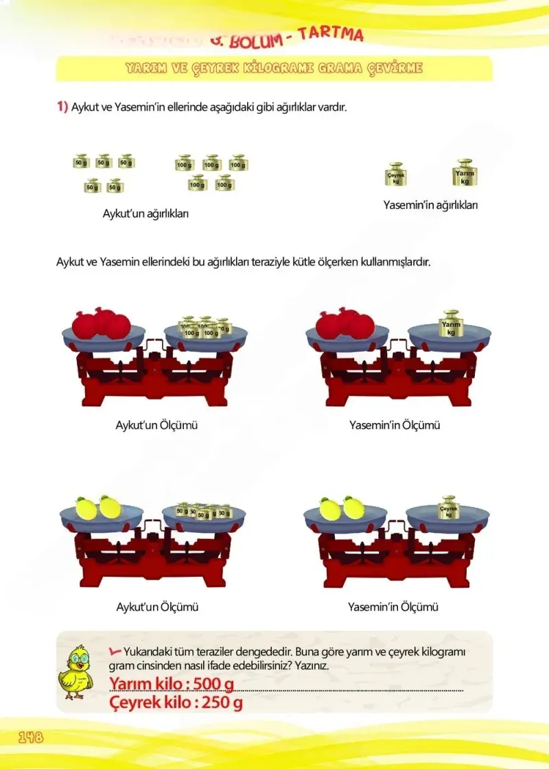 4. Sınıf Matematik Ders Kitabı Cevapları Meb Yayınları Çalışma Kitabı 1 Sayfa 148 Çözüm Görseli